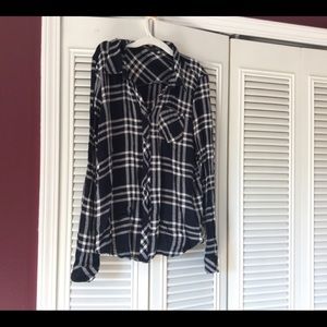 Black and White Plaid Button Down